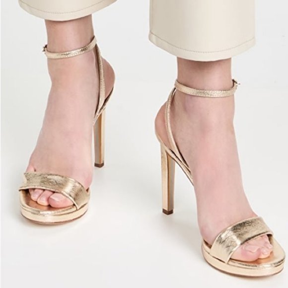 Sam Edelman Jade Dress Strappy High Heels Pewter 492M0